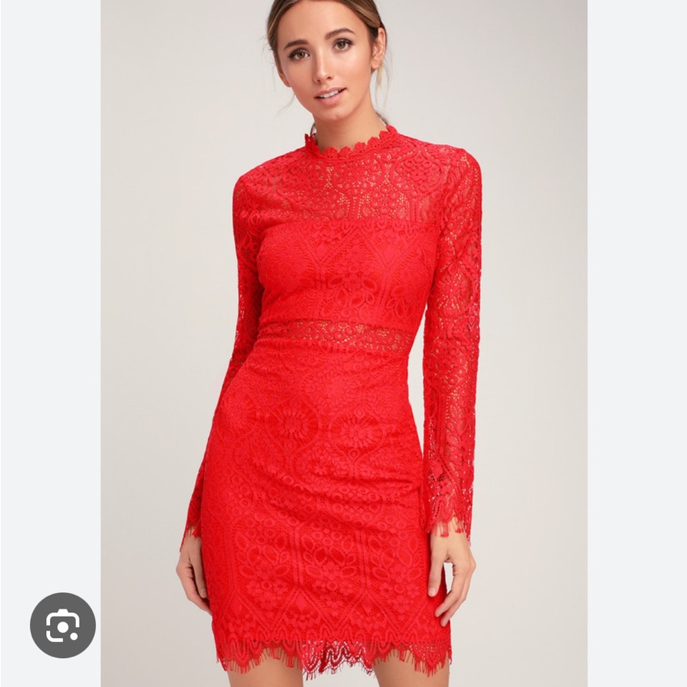 Lulus red lace dress